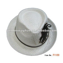 fashion polyester mini cream colored fedora hat for man